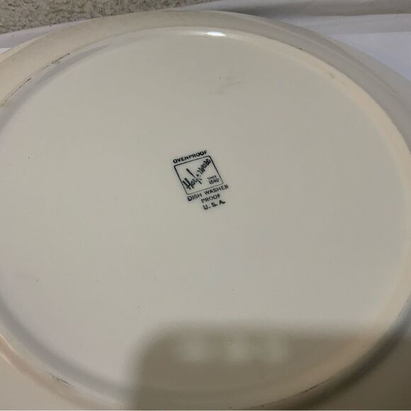 Harkerware GREEN CORONET PATTERN Serving oval  Platter  G8 - Picture 4 of 8